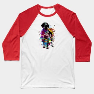 German Shorthaired Pointer Watercolor Painting Artwork Baseball T-Shirt